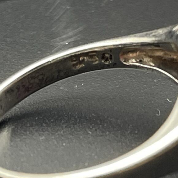 Oval Fire Opal & Cubic Zirconia Ballerina Ring Sterling Silver 925 Size 9.25 - Picture 4 of 7